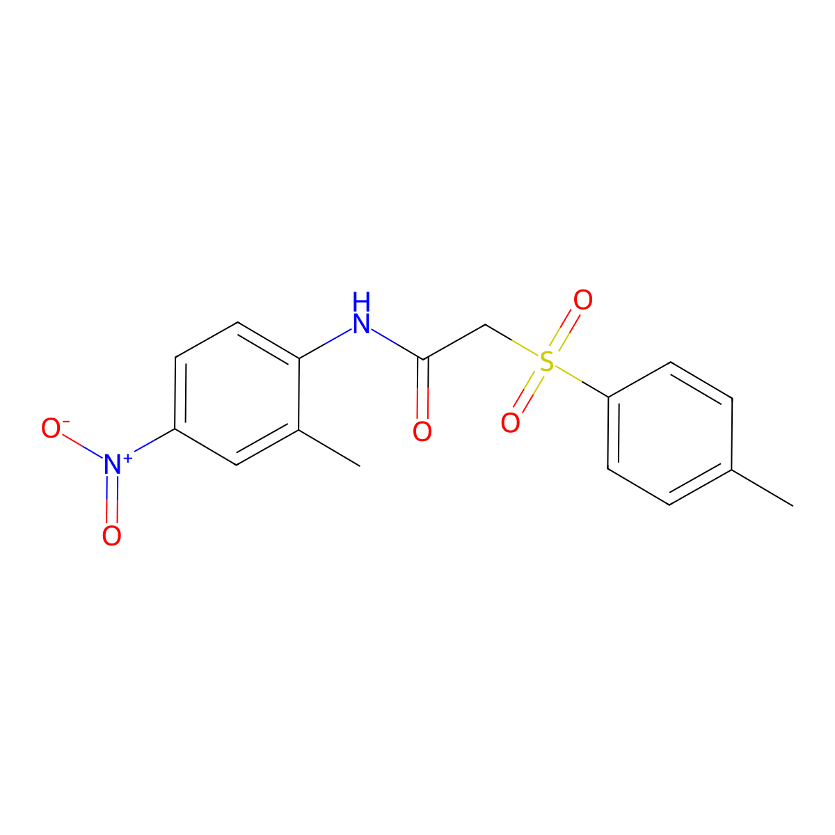 N-(2-methyl-4-nitrophenyl)-2-(4-methylphenyl)sulfonylacetamide molecular structure, CAS 826996-14-9