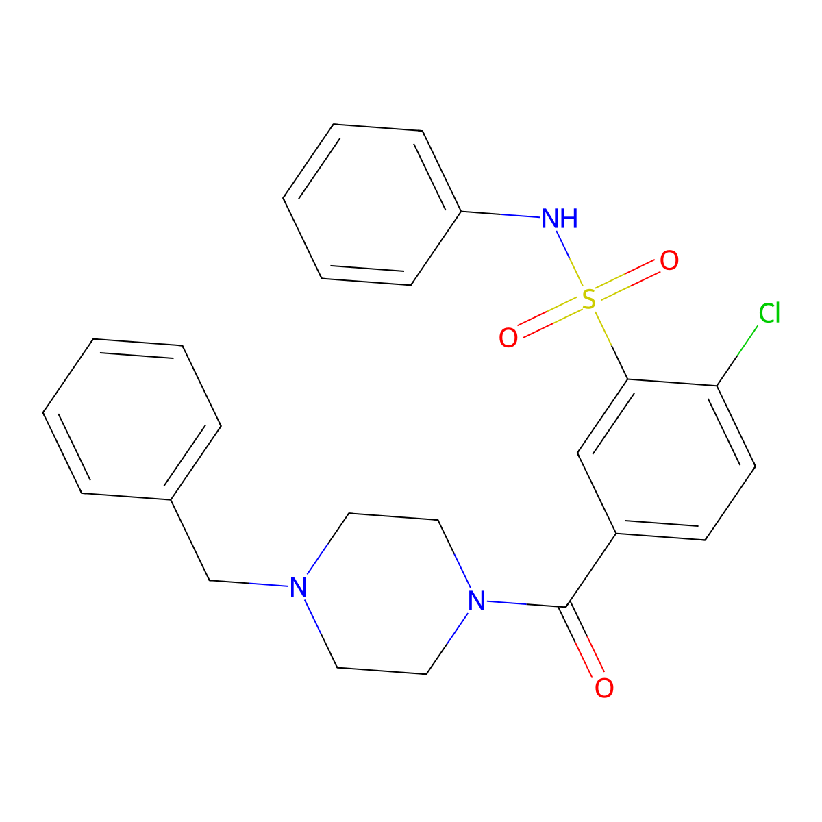 5-(4-benzylpiperazine-1-carbonyl)-2-chloro-N-phenylbenzenesulfonamide molecular structure, CAS 826996-16-1
