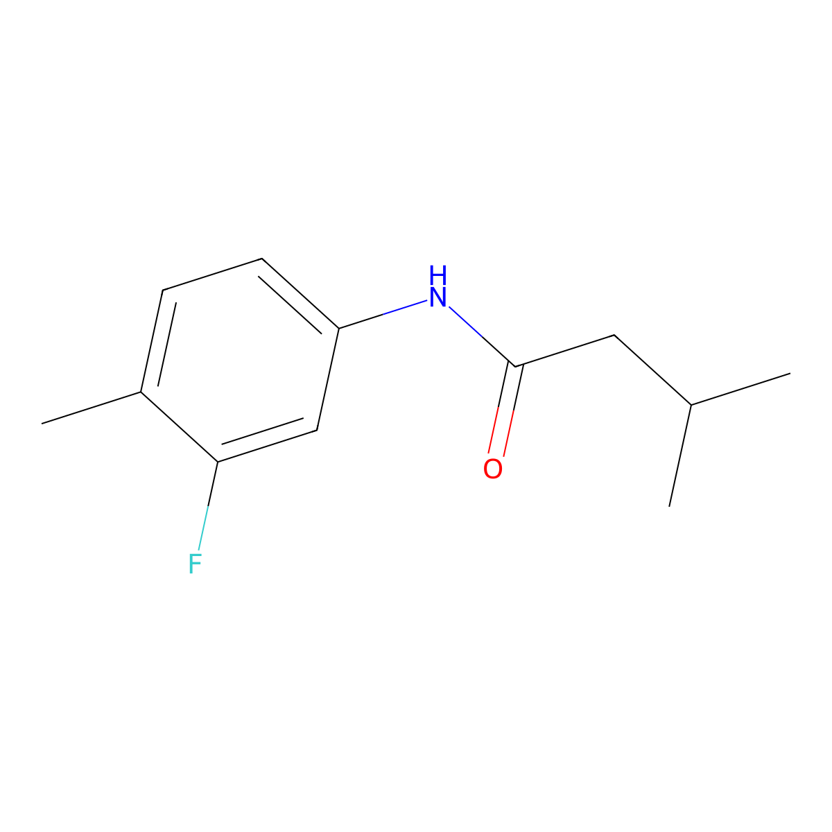 N-(3-fluoro-4-methylphenyl)-3-methylbutanamide molecular structure, CAS 826996-18-3