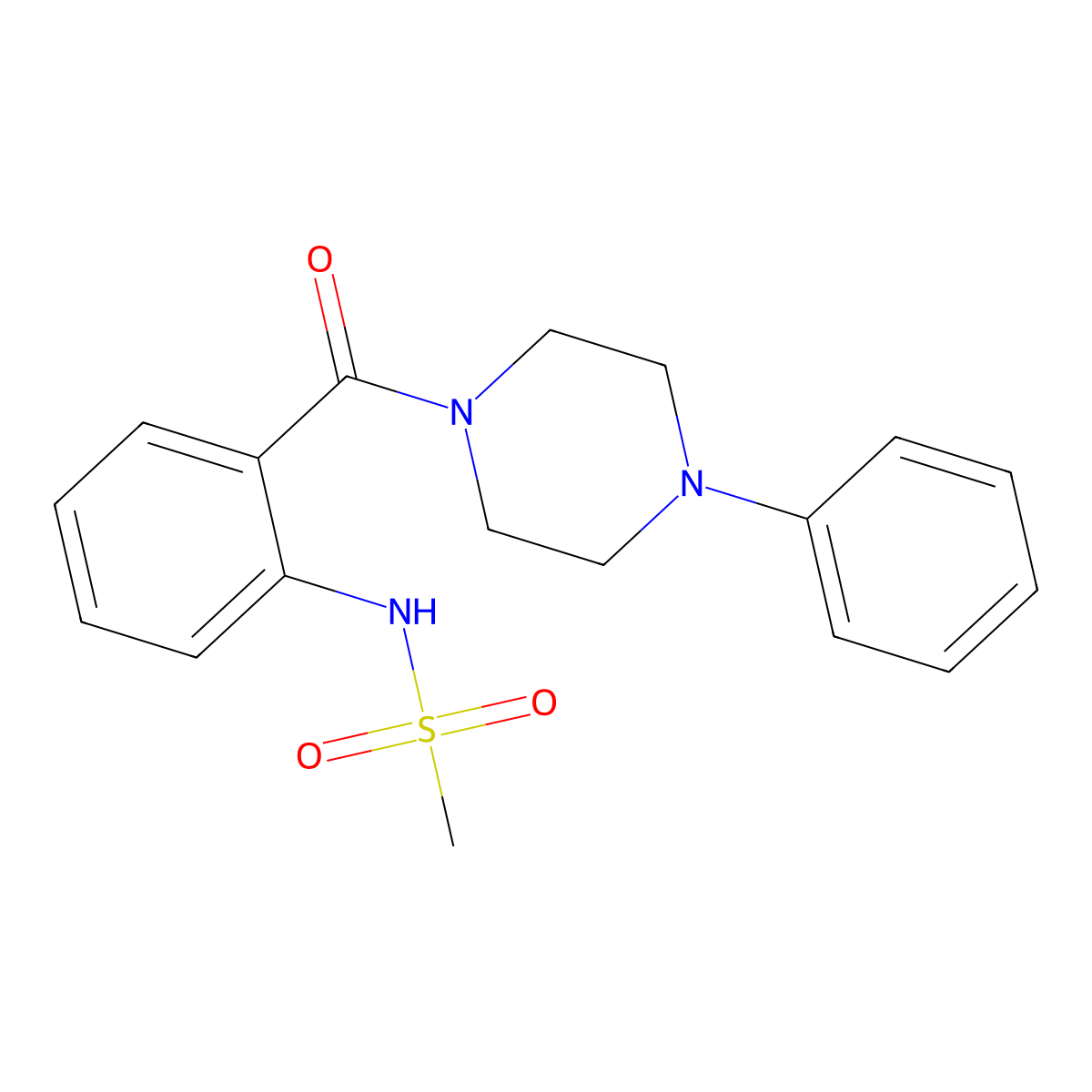 N-[2-(4-phenylpiperazine-1-carbonyl)phenyl]methanesulfonamide molecular structure, CAS 826996-75-2