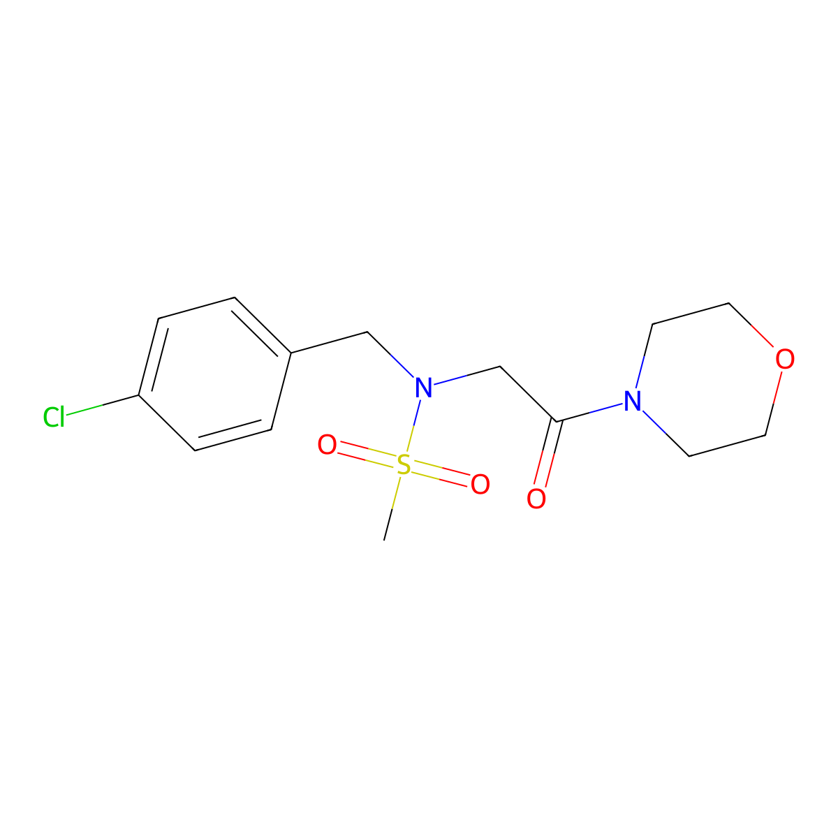 N-[(4-chlorophenyl)methyl]-N-(2-morpholin-4-yl-2-oxoethyl)methanesulfonamide molecular structure, CAS 826996-85-4