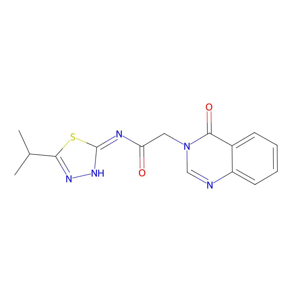 2-(4-oxoquinazolin-3(4H)-yl)-N-[5-(propan-2-yl)-1,3,4-thiadiazol-2-yl]acetamide molecular structure, CAS 826996-91-2