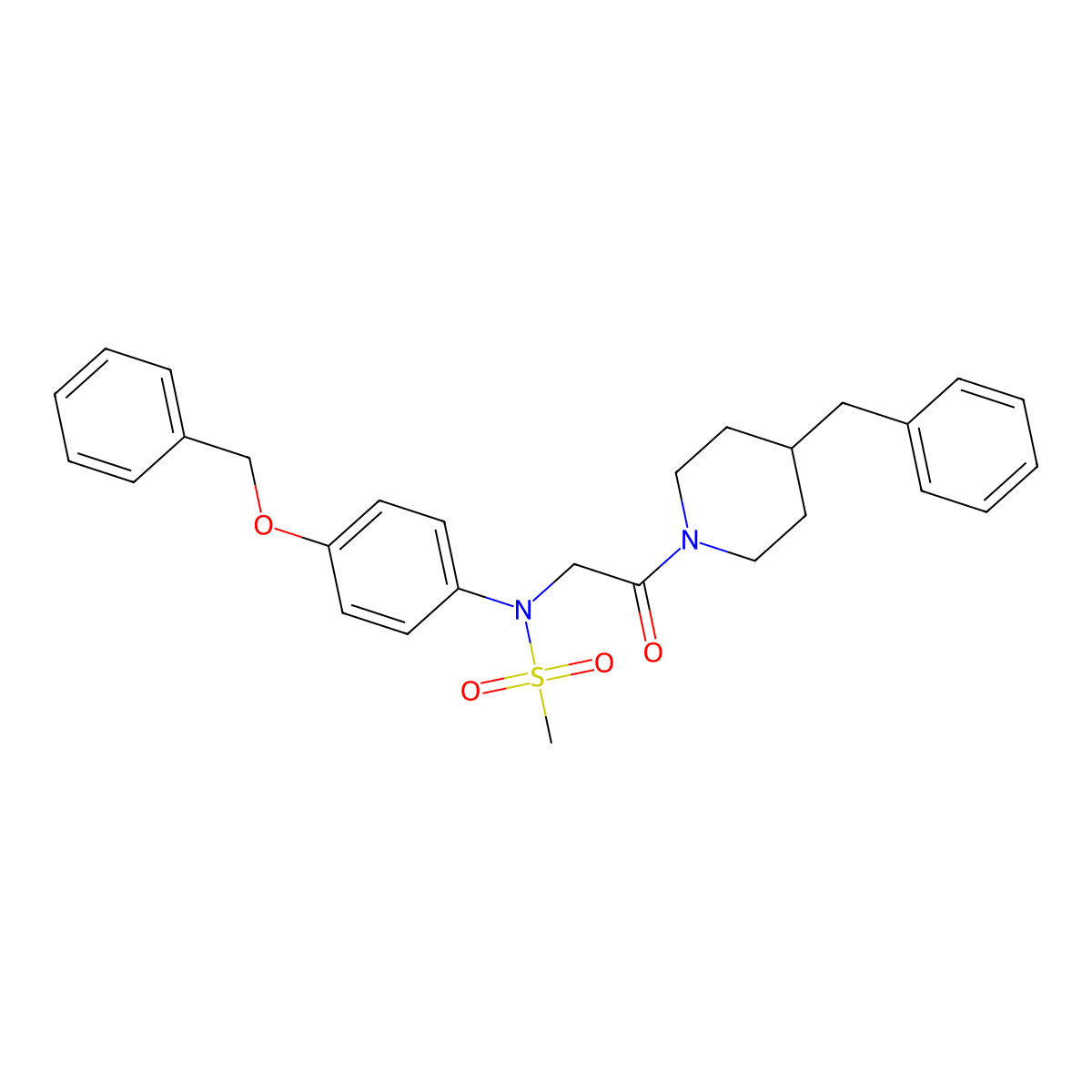 N-[2-(4-benzylpiperidin-1-yl)-2-oxoethyl]-N-(4-phenylmethoxyphenyl)methanesulfonamide molecular structure, CAS 826996-93-4