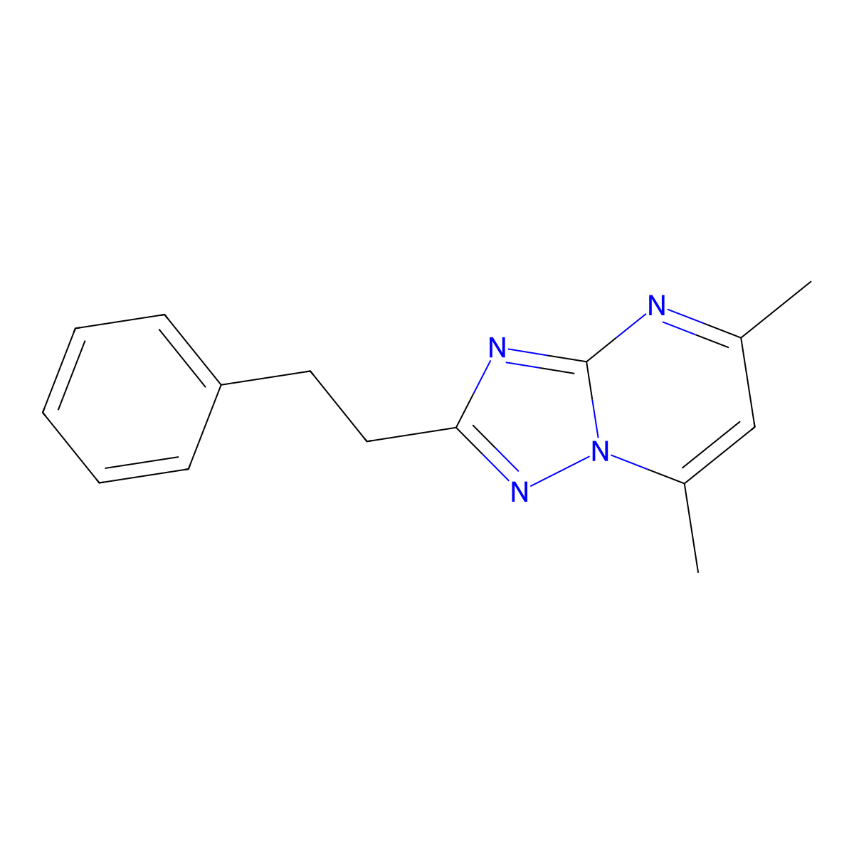 5,7-Dimethyl-2-phenethyl-[1,2,4]triazolo[1,5-a]pyrimidine molecular structure, CAS 826997-06-2