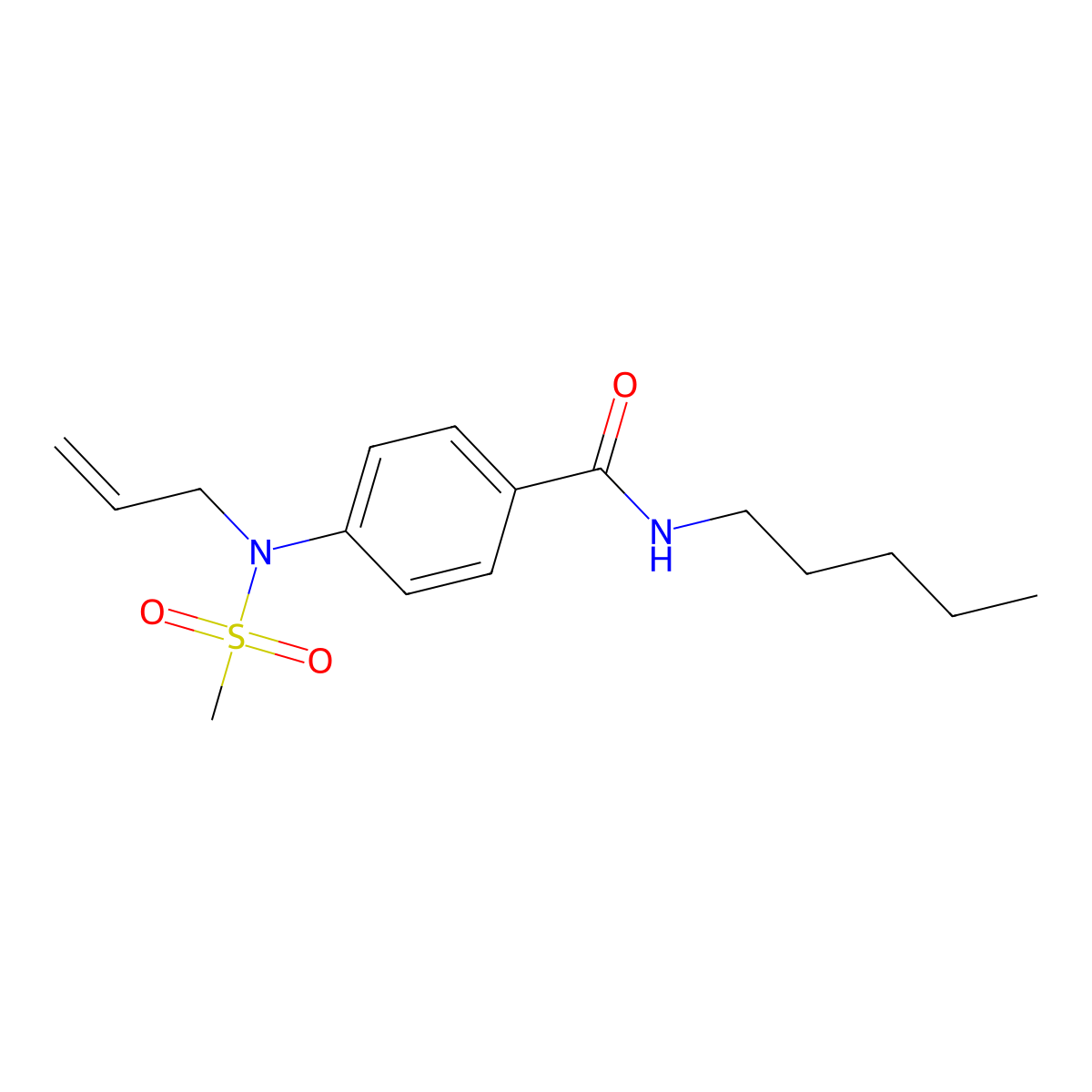 4-[methylsulfonyl(prop-2-enyl)amino]-N-pentylbenzamide molecular structure, CAS 826997-36-8