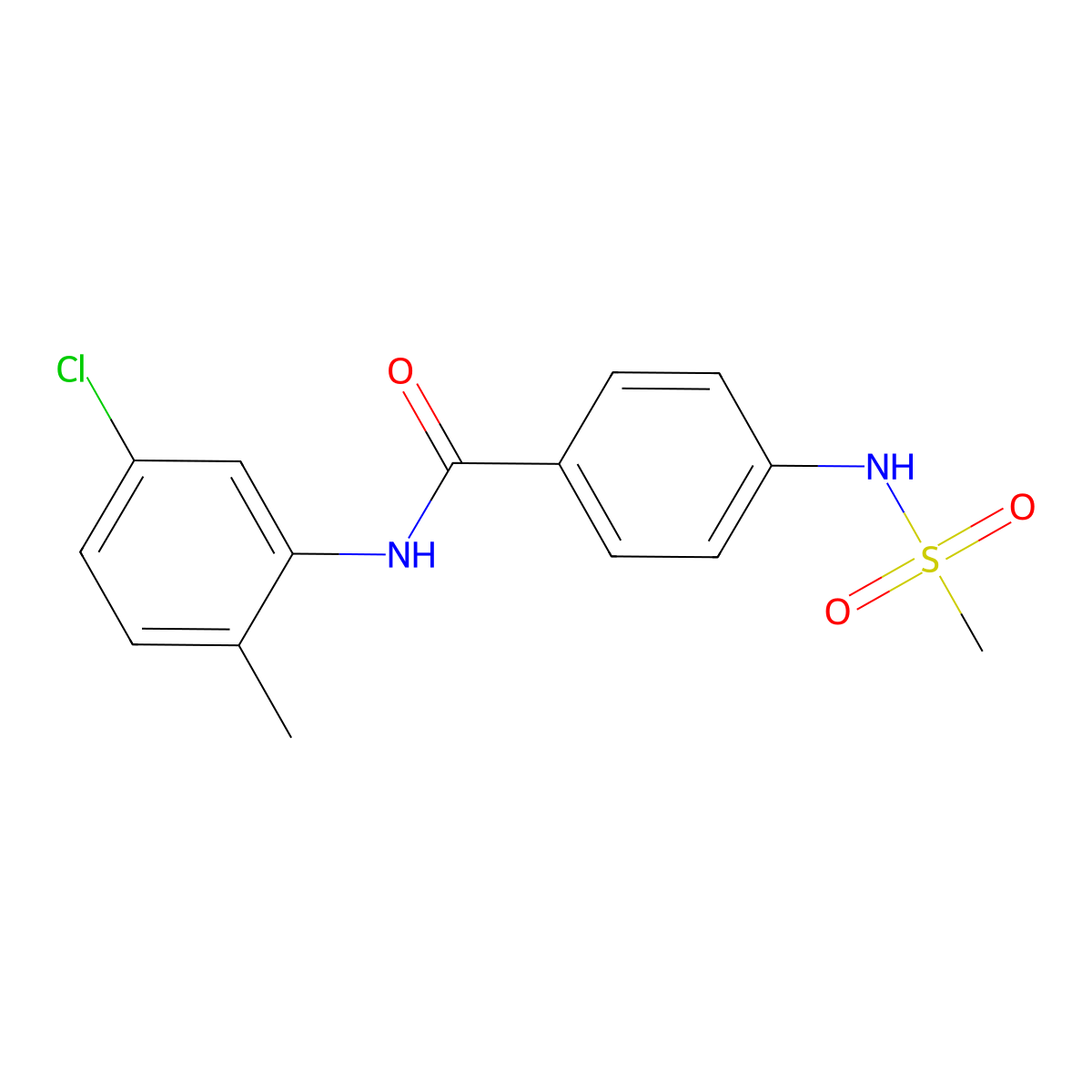 N-(5-chloro-2-methylphenyl)-4-(methanesulfonamido)benzamide molecular structure, CAS 826997-40-4