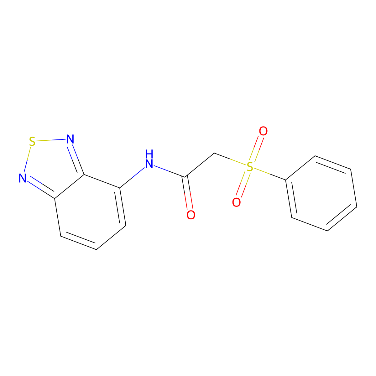 2-(benzenesulfonyl)-N-(2,1,3-benzothiadiazol-4-yl)acetamide molecular structure, CAS 826997-49-3