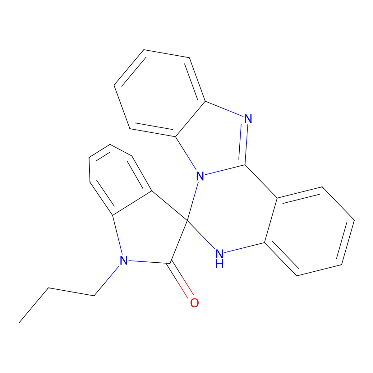 1'-propyl-5H-spiro[benzo[4,5]imidazo[1,2-c]quinazoline-6,3'-indolin]-2'-one molecular structure, CAS 826997-79-9