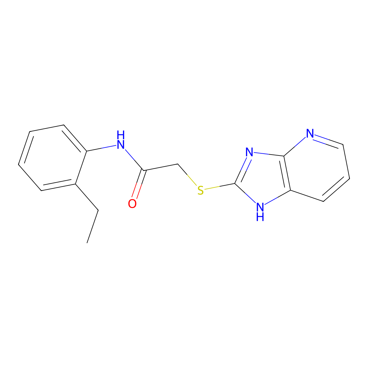 N-(2-Ethylphenyl)-2-(3h-Imidazo[4,5-B]pyridin-2-Ylsulfanyl)acetamide molecular structure, CAS 826998-10-1