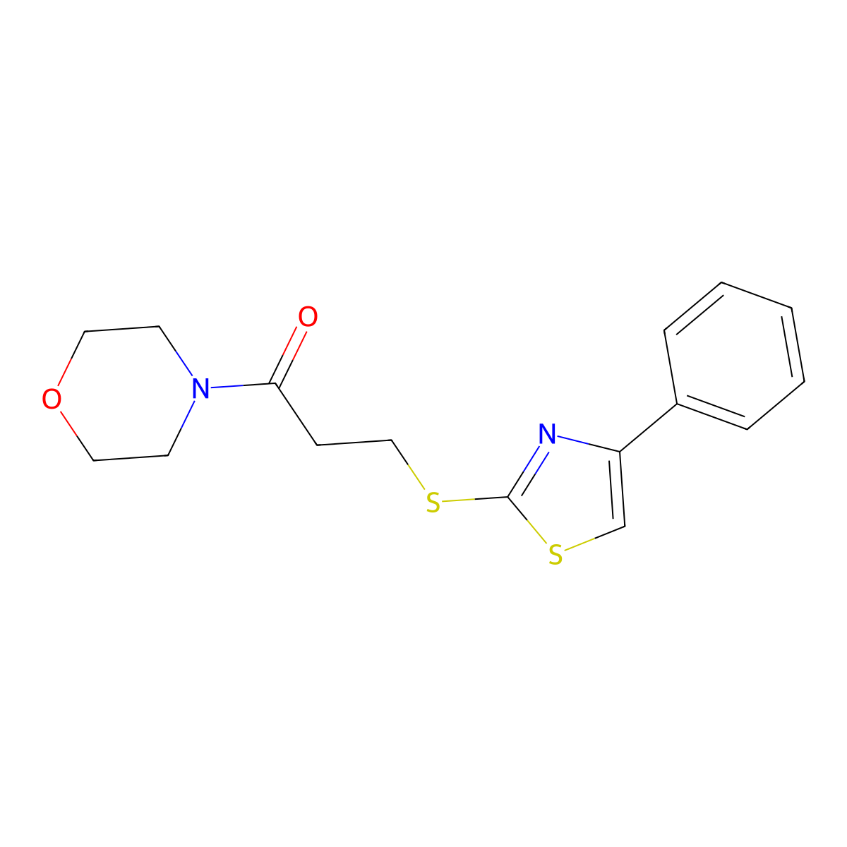 1-Morpholin-4-yl-3-[(4-phenyl-1,3-thiazol-2-yl)sulfanyl]propan-1-one molecular structure, CAS 826998-12-3