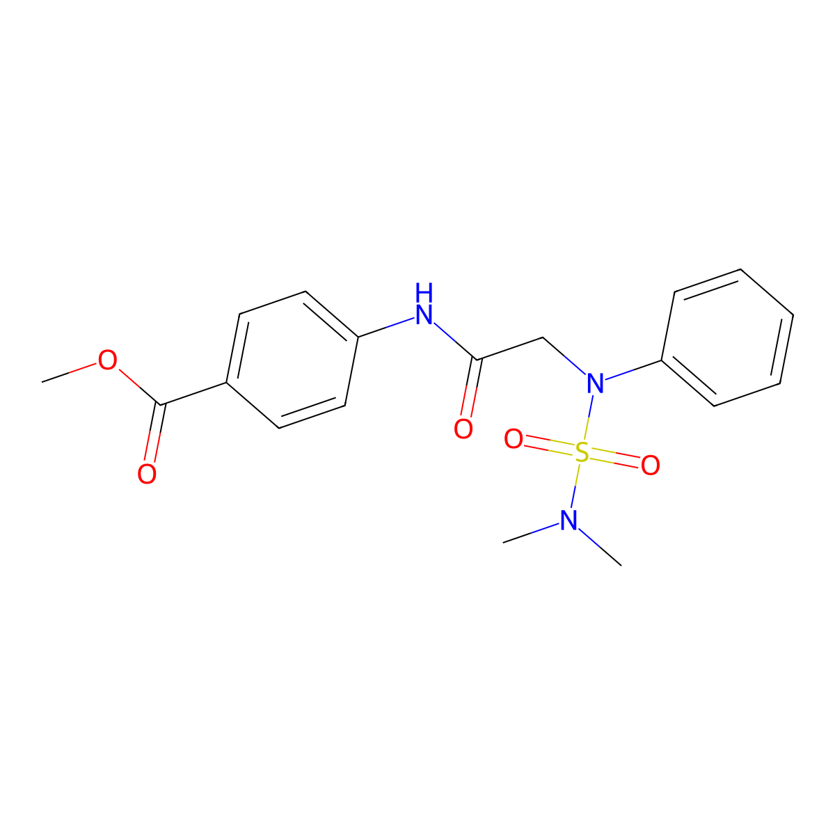 methyl 4-{[N-(dimethylsulfamoyl)-N-phenylglycyl]amino}benzoate molecular structure, CAS 826998-37-2