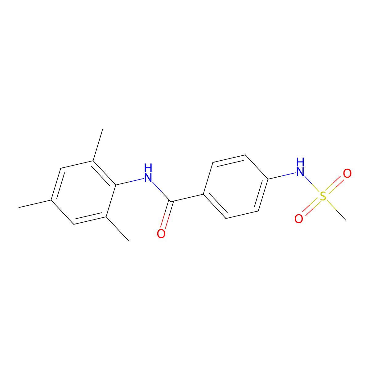 4-(methanesulfonamido)-N-(2,4,6-trimethylphenyl)benzamide molecular structure, CAS 826998-58-7