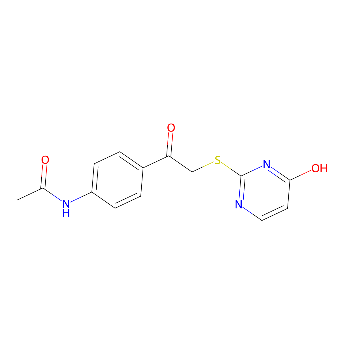 N-[4-[2-[(6-oxo-1H-pyrimidin-2-yl)sulfanyl]acetyl]phenyl]acetamide molecular structure, CAS 826998-84-9