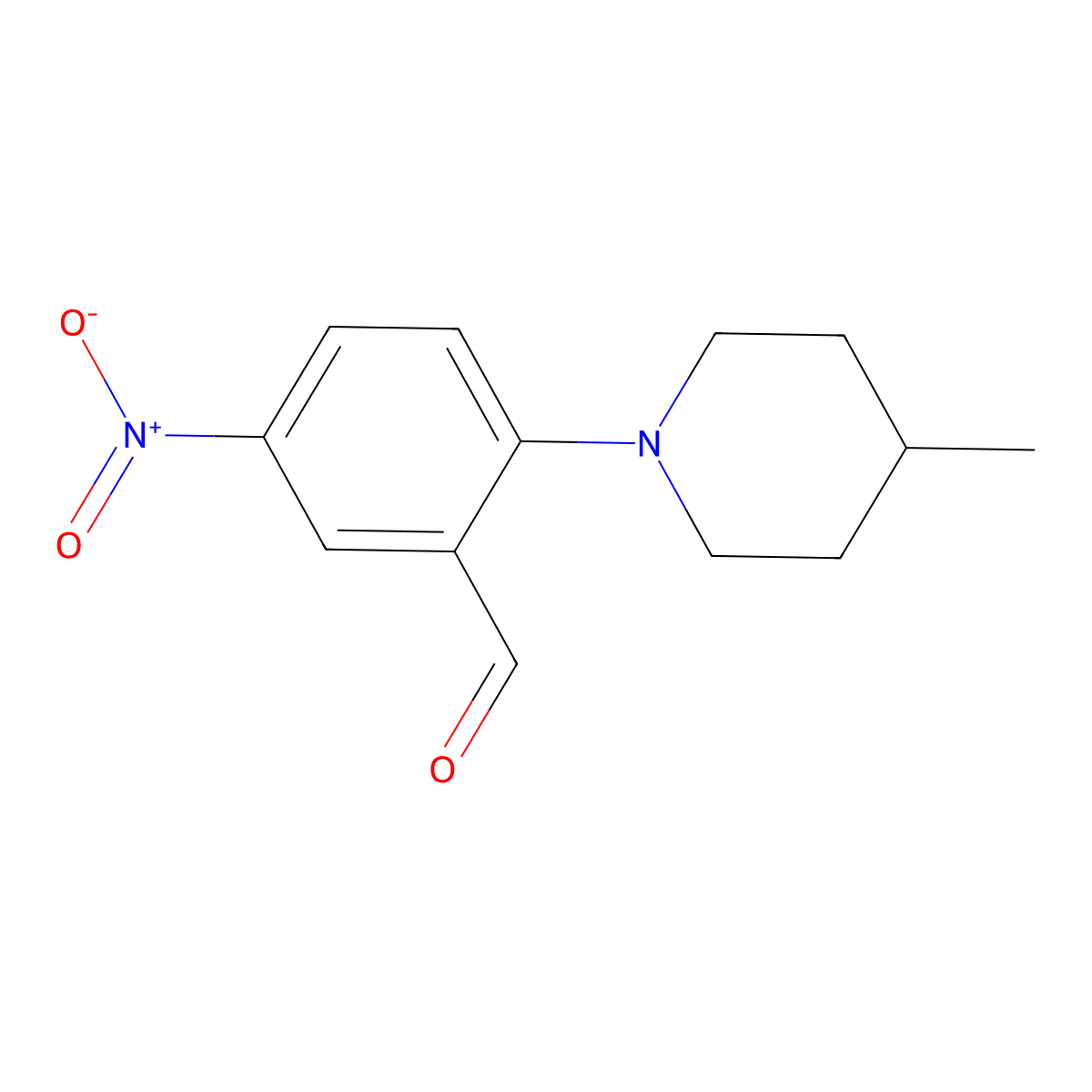 2-(4-Methylpiperidin-1-yl)-5-nitrobenzaldehyde molecular structure, CAS 826998-93-0