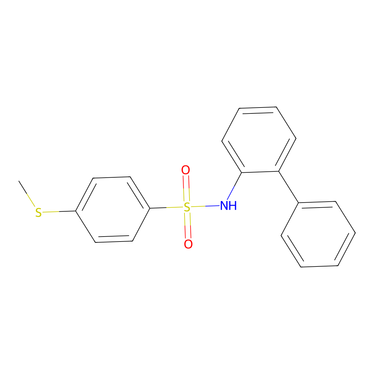4-methylsulfanyl-N-(2-phenylphenyl)benzenesulfonamide molecular structure, CAS 826999-05-7