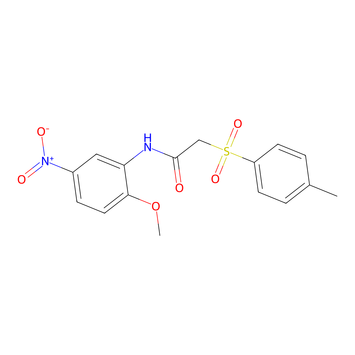N-(2-methoxy-5-nitrophenyl)-2-(4-methylphenyl)sulfonylacetamide molecular structure, CAS 826999-10-4