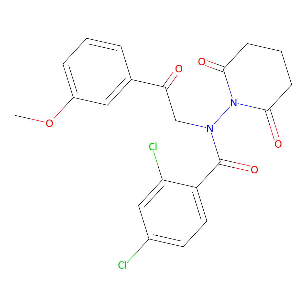 2,4-dichloro-N-(2,6-dioxopiperidin-1-yl)-N-[2-(3-methoxyphenyl)-2-oxoethyl]benzamide molecular structure, CAS 826999-17-1