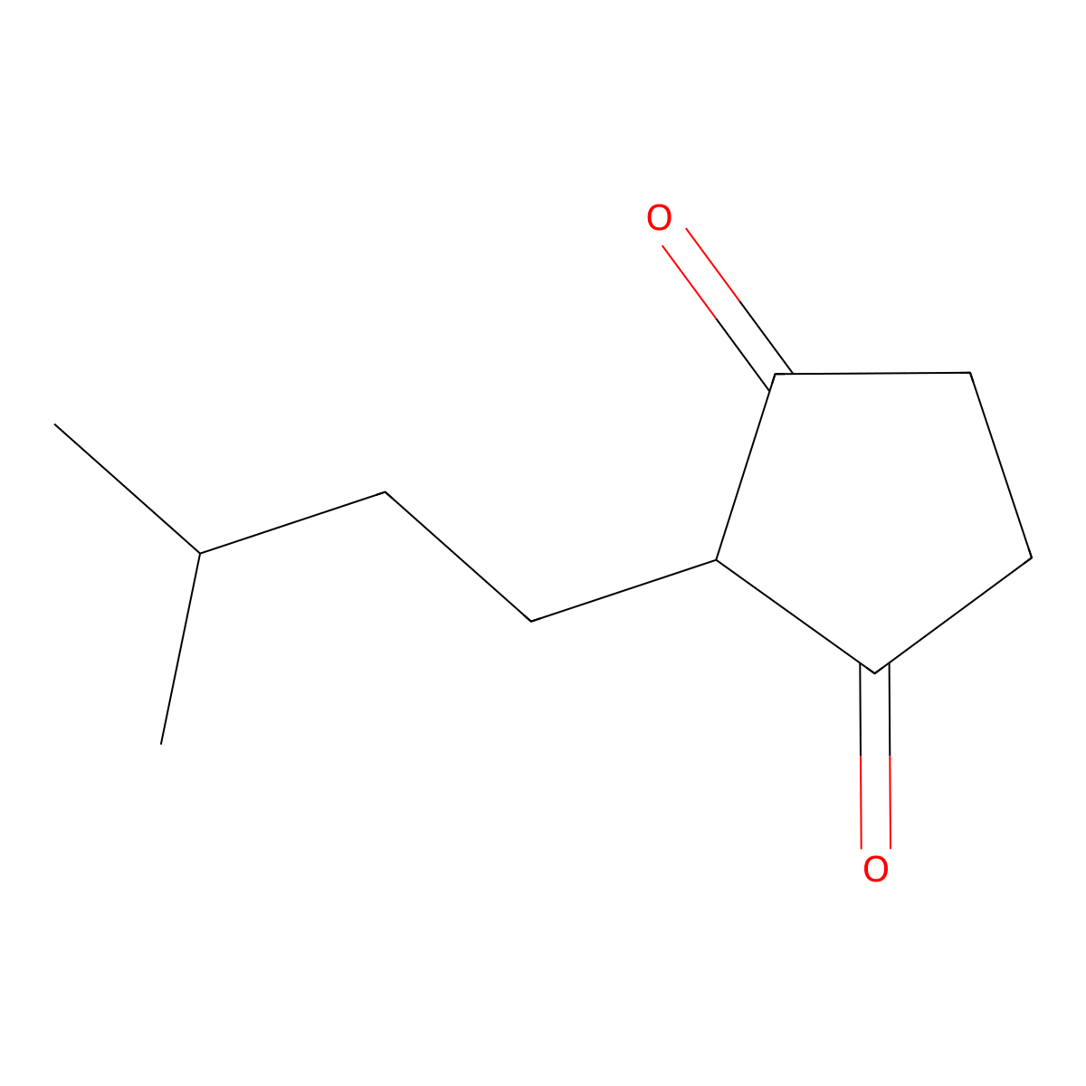 2-Isopentyl-1,3-cyclopentanedione molecular structure, CAS 827-03-2