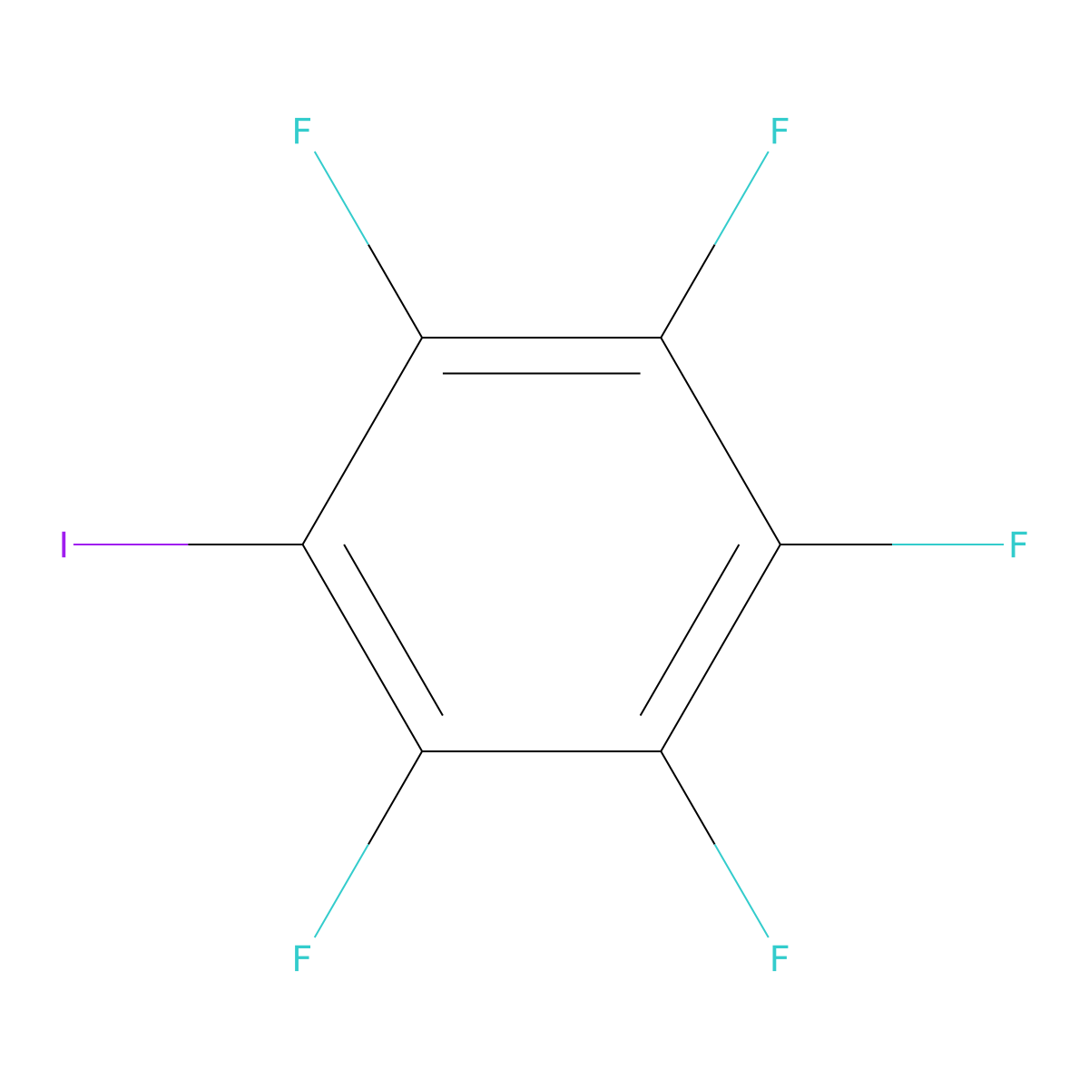 Pentafluoroiodobenzene molecular structure, CAS 827-15-6