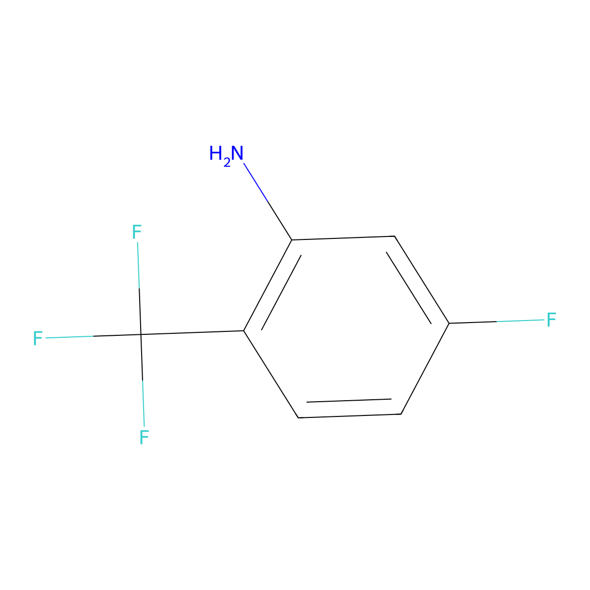 5-Fluoro-2-(trifluoromethyl)aniline molecular structure, CAS 827-20-3