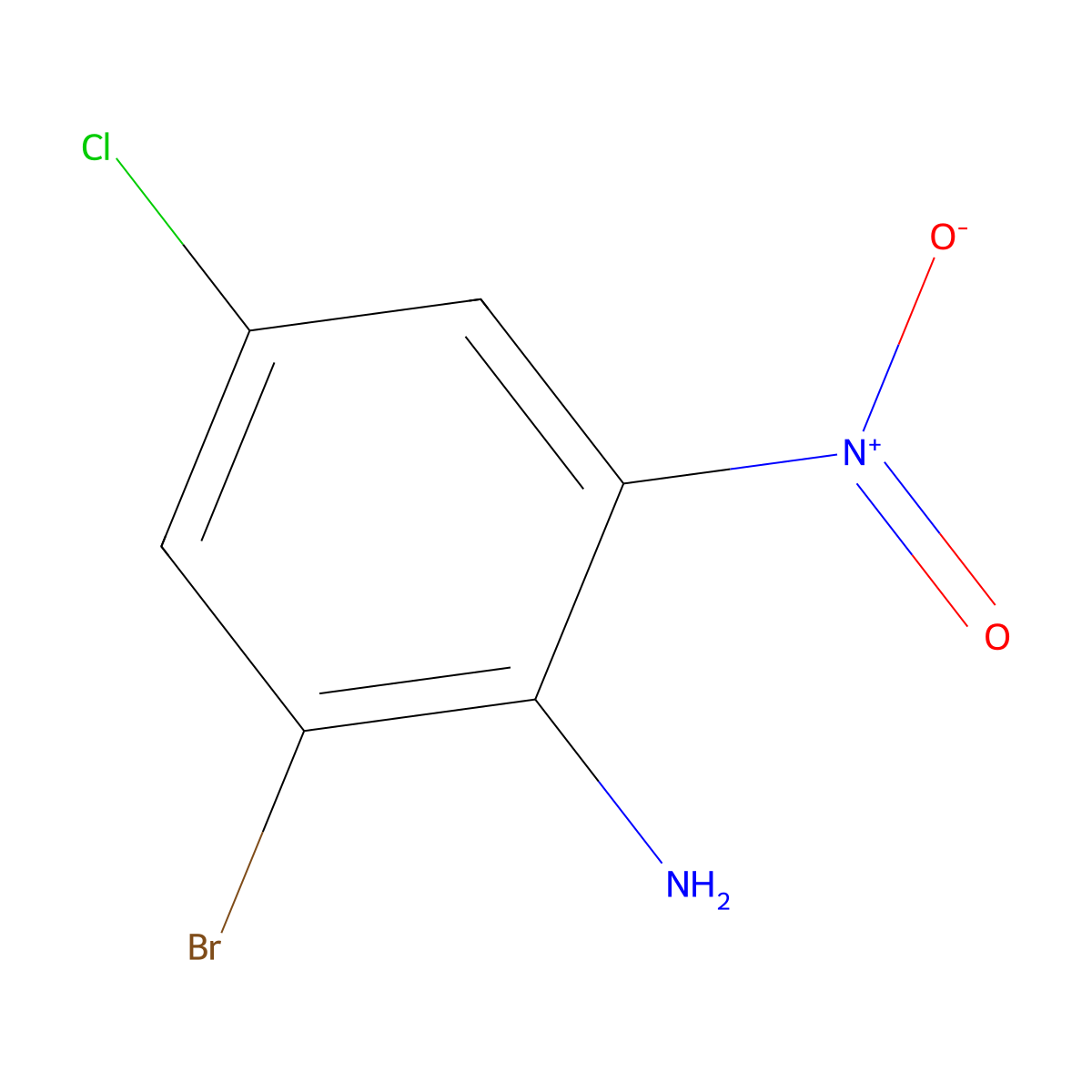 2-Bromo-4-chloro-6-nitrobenzenamine molecular structure, CAS 827-25-8