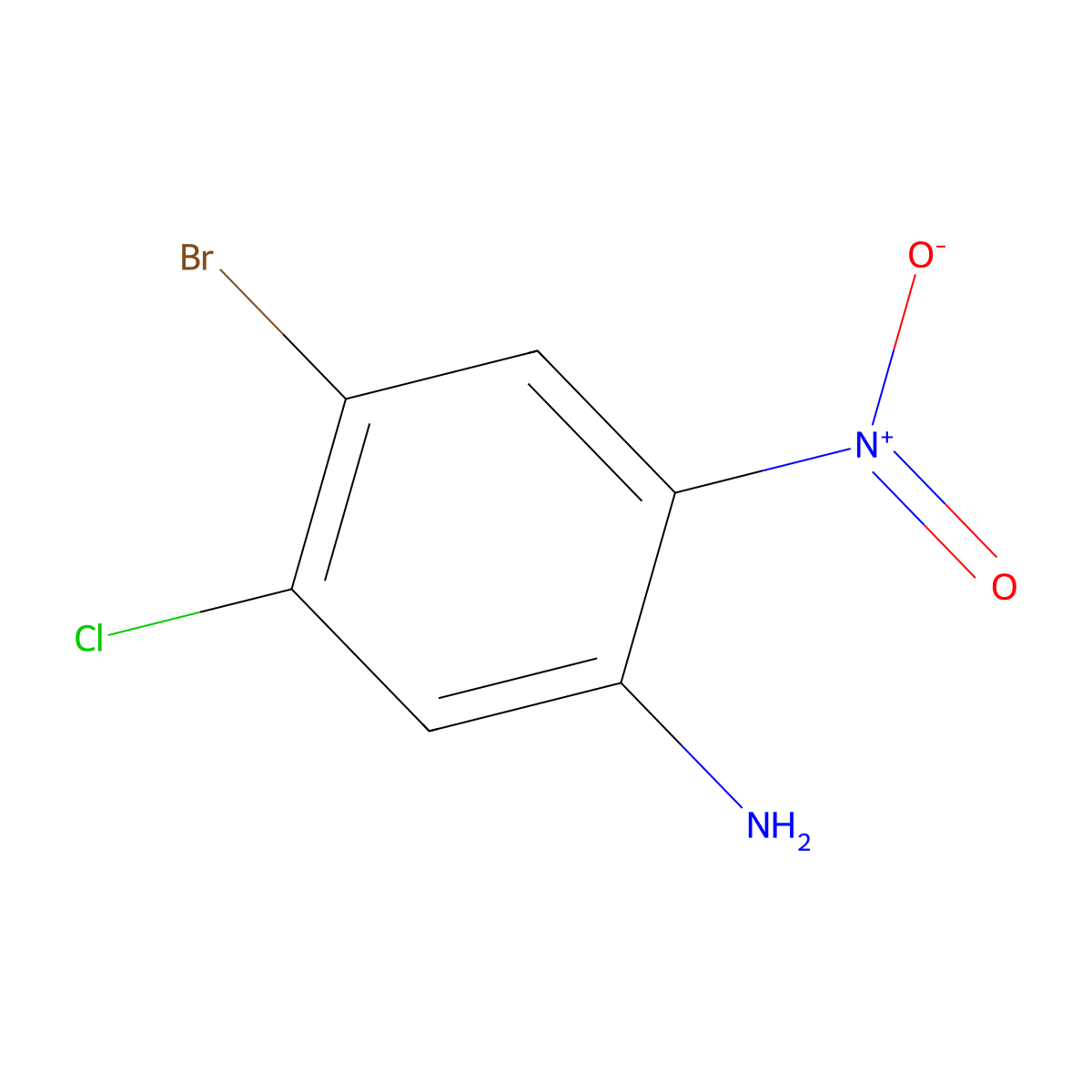 4-Bromo-5-chloro-2-nitroaniline molecular structure, CAS 827-33-8