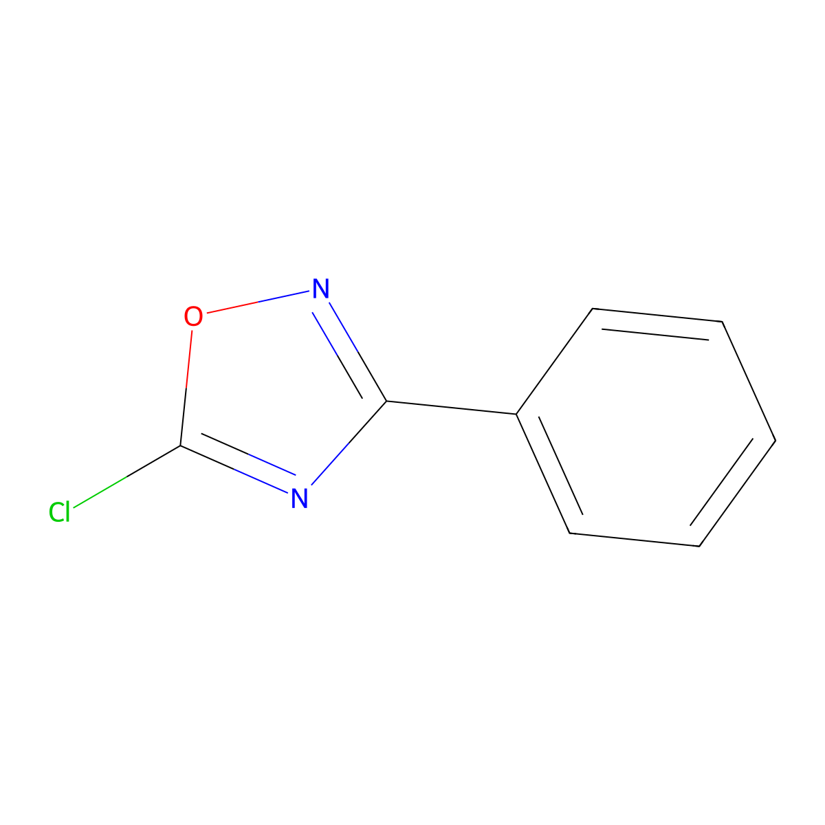 5-Chloro-3-phenyl-1,2,4-oxadiazole molecular structure, CAS 827-44-1