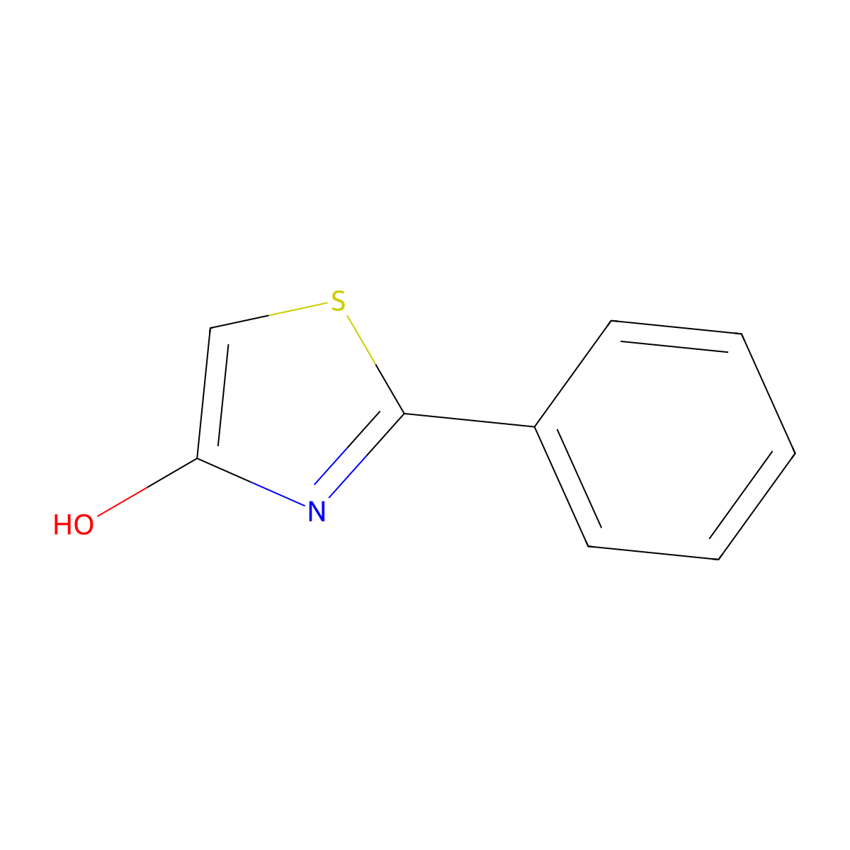 2-Phenyl-1,3-thiazol-4-ol molecular structure, CAS 827-45-2