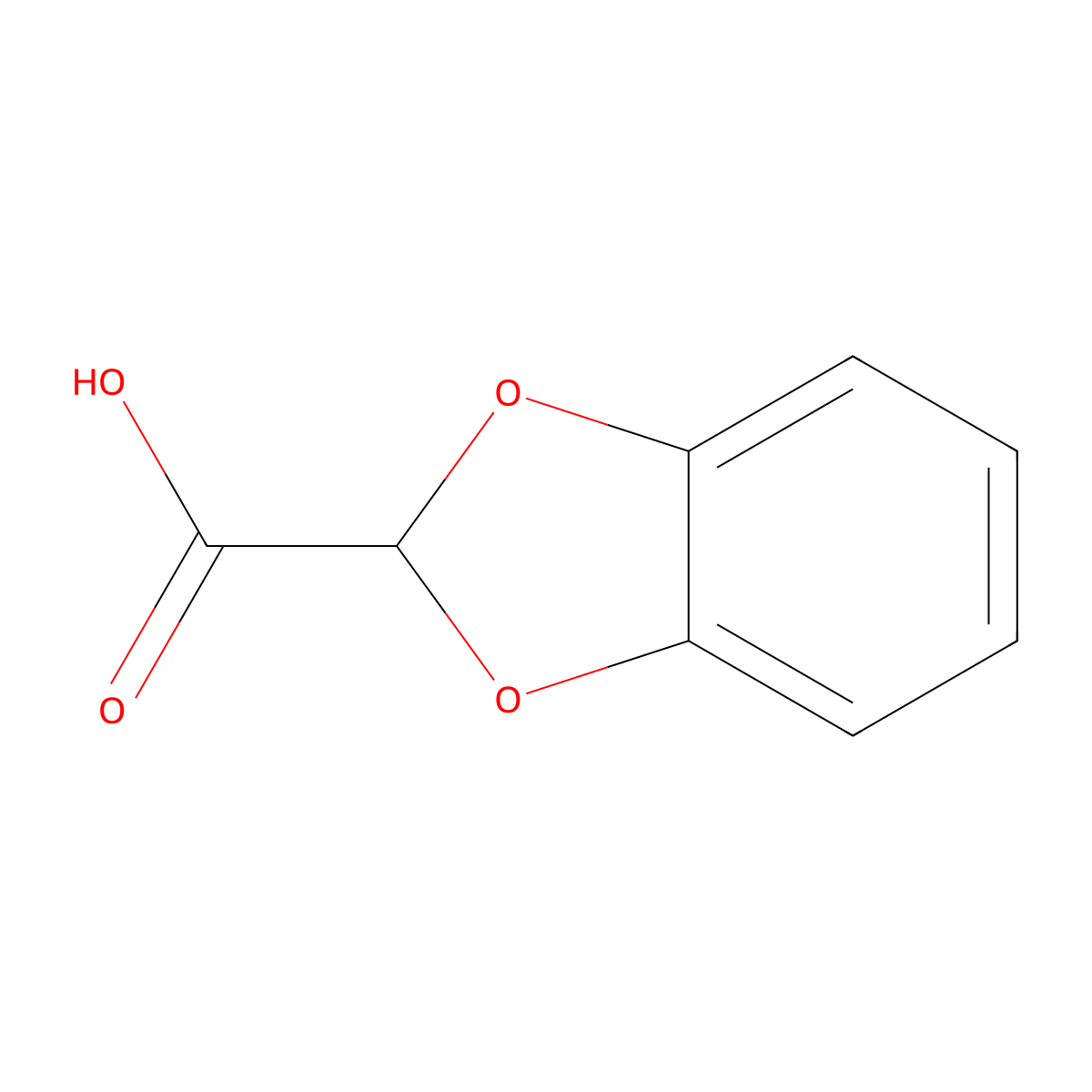 1,3-Benzodioxole-2-carboxylic acid molecular structure, CAS 827-81-6