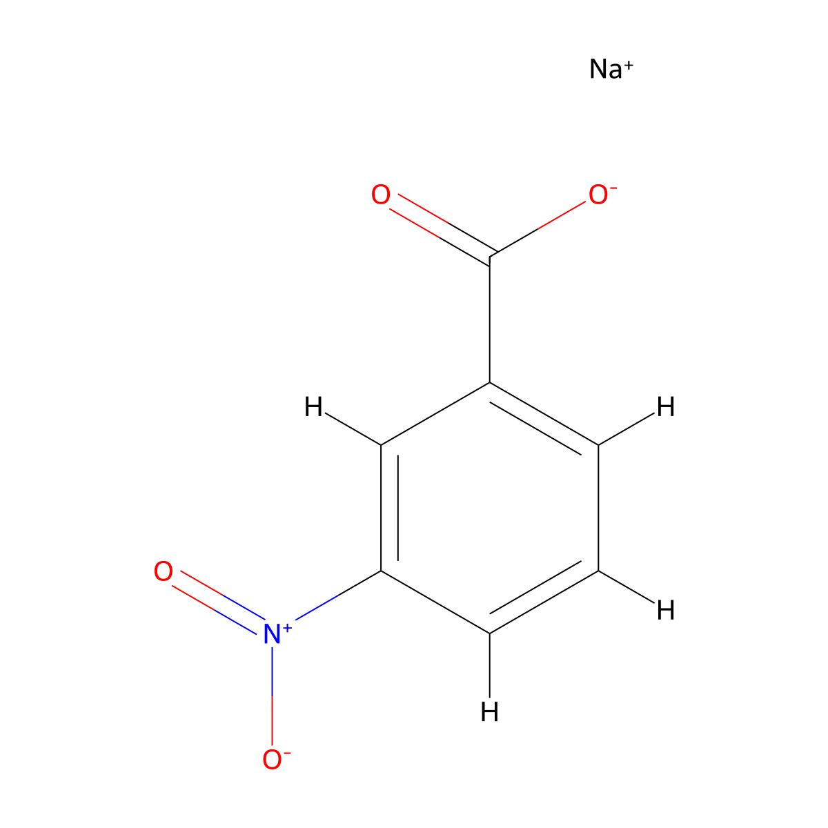 3-Nitrobenzoic acid, sodium salt molecular structure, CAS 827-95-2