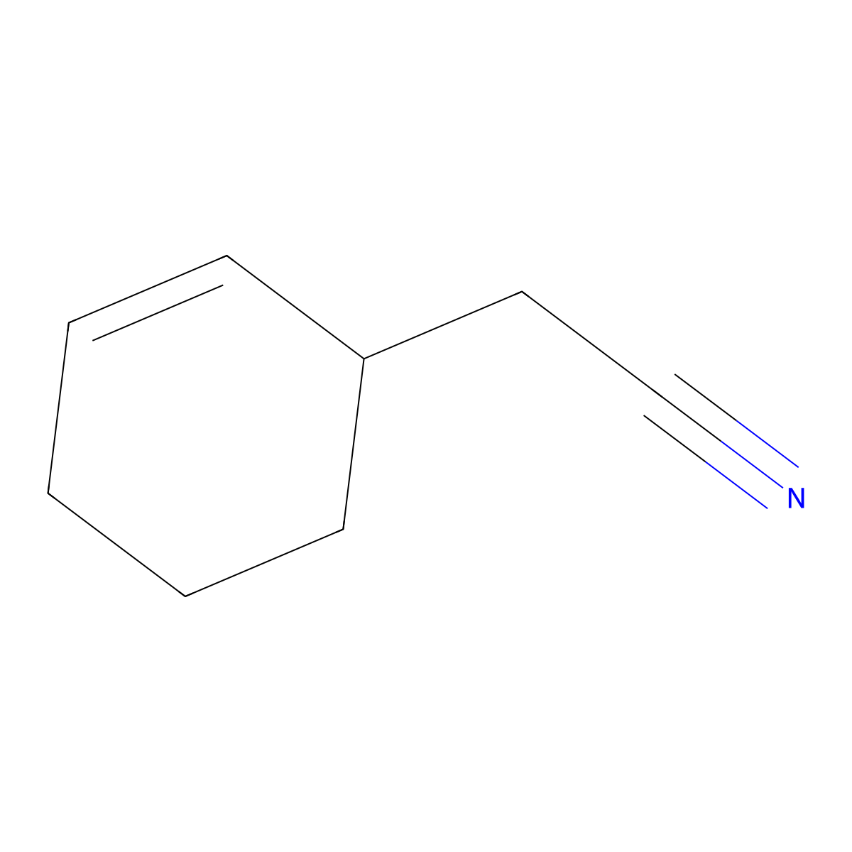 2-Cyclohexene-1-acetonitrile molecular structure, CAS 82700-05-8