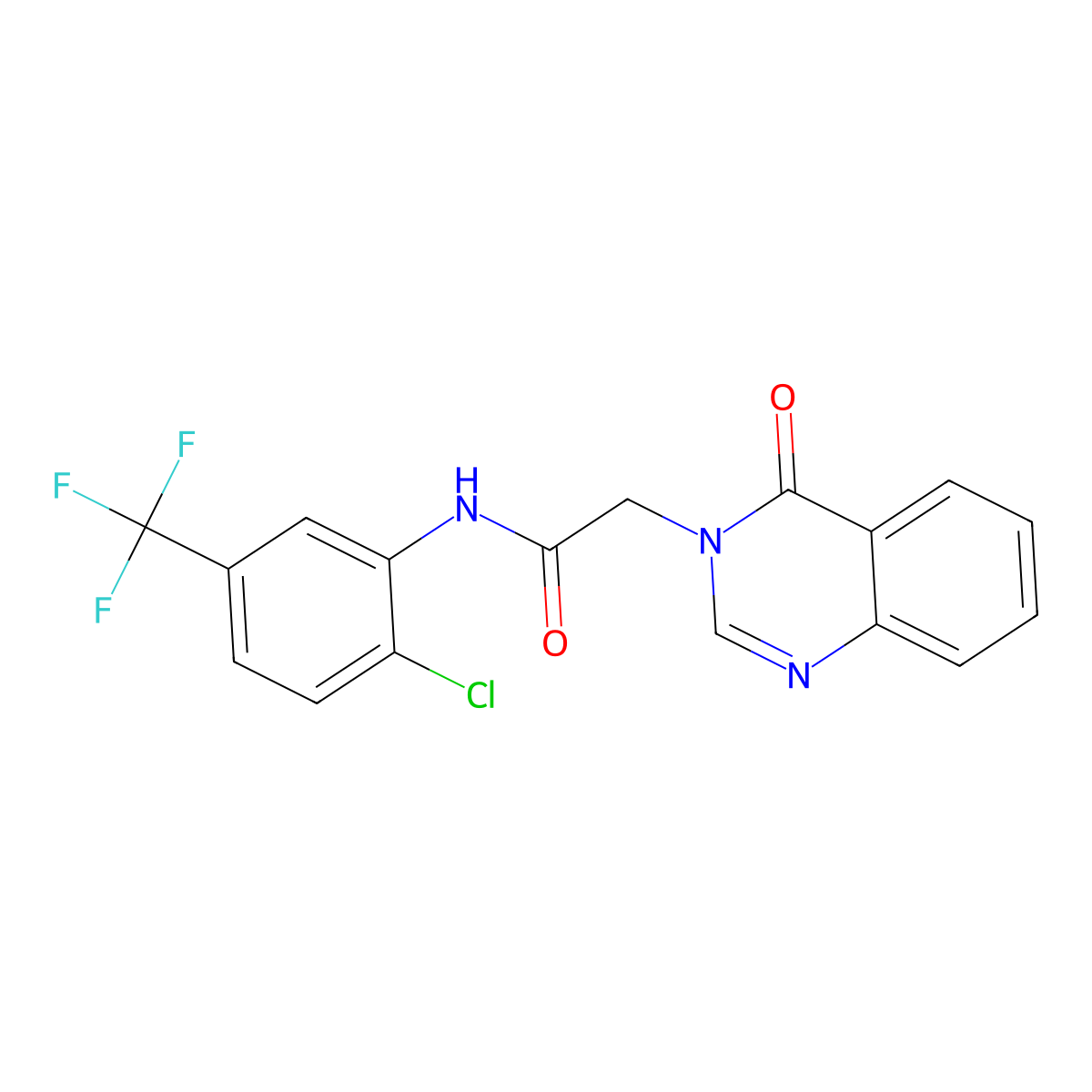 N-[2-chloro-5-(trifluoromethyl)phenyl]-2-(4-oxoquinazolin-3-yl)acetamide molecular structure, CAS 827000-19-1