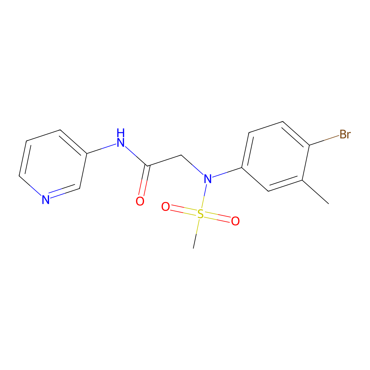 2-(4-bromo-3-methyl-N-methylsulfonylanilino)-N-pyridin-3-ylacetamide molecular structure, CAS 827000-26-0