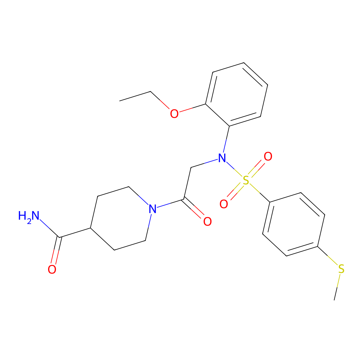 1-[2-(2-ethoxy-N-(4-methylsulfanylphenyl)sulfonylanilino)acetyl]piperidine-4-carboxamide molecular structure, CAS 827000-31-7