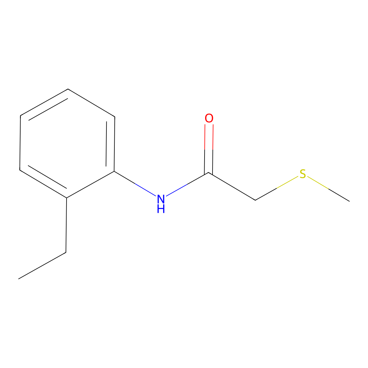 Acetamide, N-(2-ethylphenyl)-2-(methylthio)-(9CI) molecular structure, CAS 827000-83-9