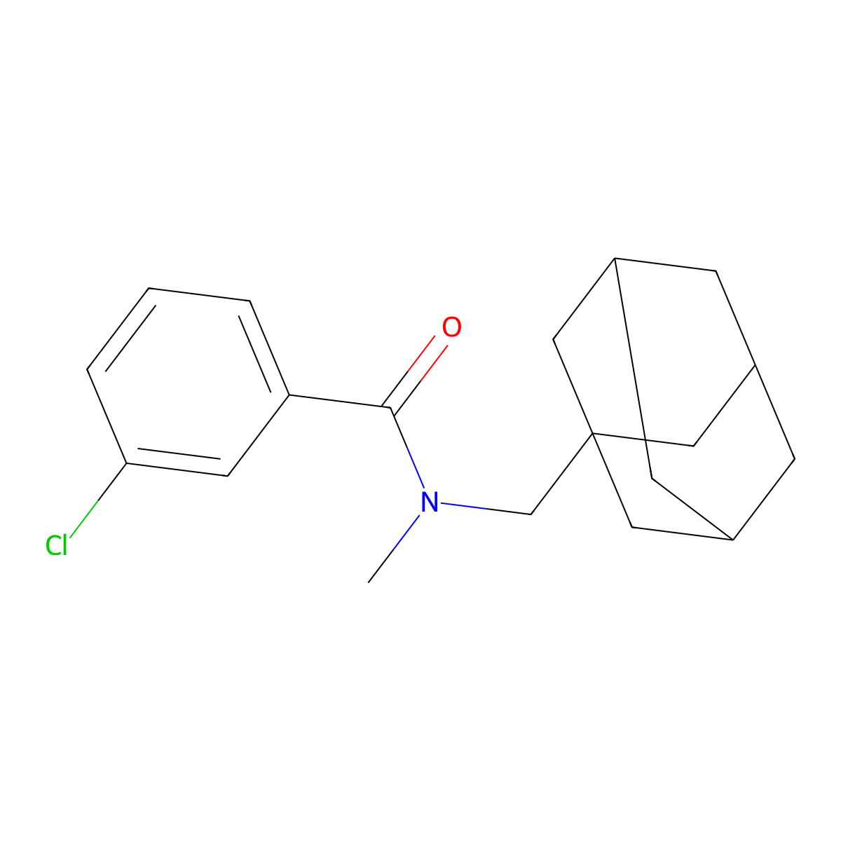 N-(1-adamantylmethyl)-3-chloro-N-methylbenzamide molecular structure, CAS 827001-16-1