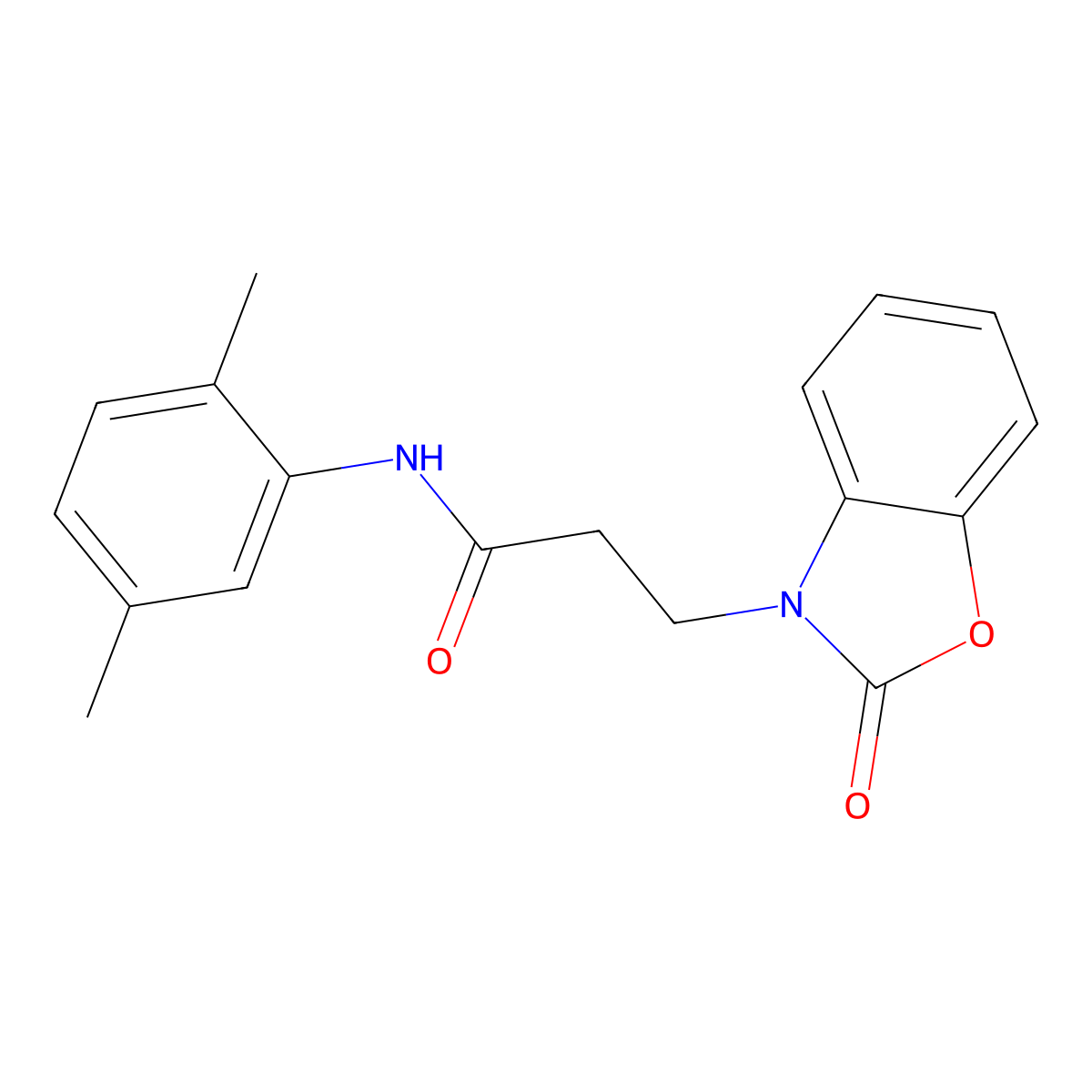 N-(2,5-dimethylphenyl)-3-(2-oxo-1,3-benzoxazol-3(2H)-yl)propanamide molecular structure, CAS 827001-36-5