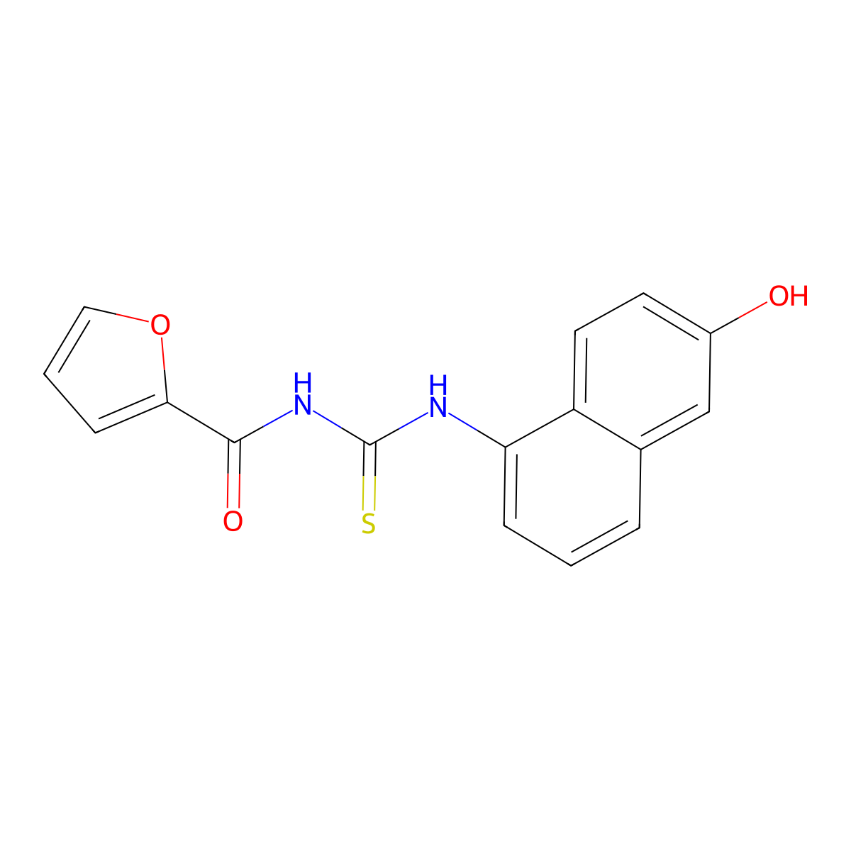 N-[(6-hydroxynaphthalen-1-yl)carbamothioyl]furan-2-carboxamide molecular structure, CAS 827001-82-1