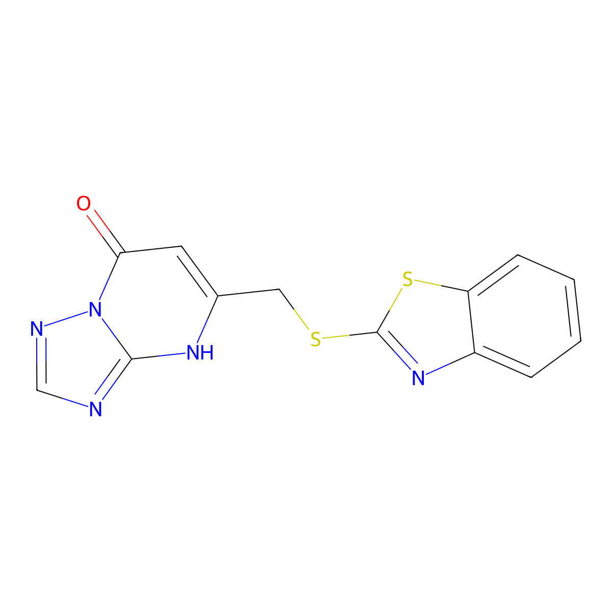5-[(1,3-benzothiazol-2-ylsulfanyl)methyl][1,2,4]triazolo[1,5-a]pyrimidin-7(4H)-one molecular structure, CAS 827001-86-5