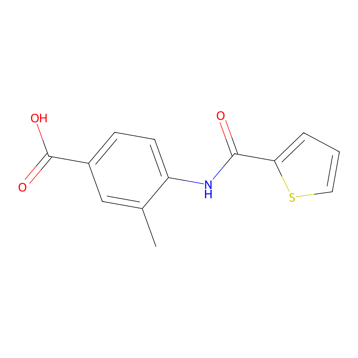 3-Methyl-4-(thiophene-2-amido)benzoic acid molecular structure, CAS 827002-04-0