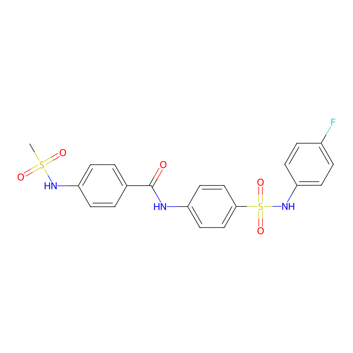 N-[4-[(4-fluorophenyl)sulfamoyl]phenyl]-4-(methanesulfonamido)benzamide molecular structure, CAS 827002-08-4