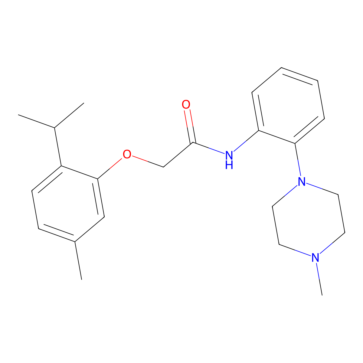 2-(2-isopropyl-5-methylphenoxy)-N-[2-(4-methyl-1-piperazinyl)phenyl]acetamide molecular structure, CAS 827002-93-7