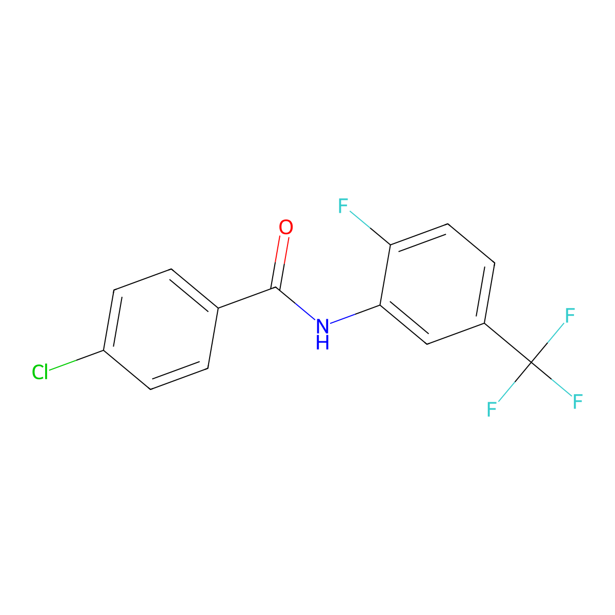 4-chloro-N-[2-fluoro-5-(trifluoromethyl)phenyl]benzamide molecular structure, CAS 827003-02-1