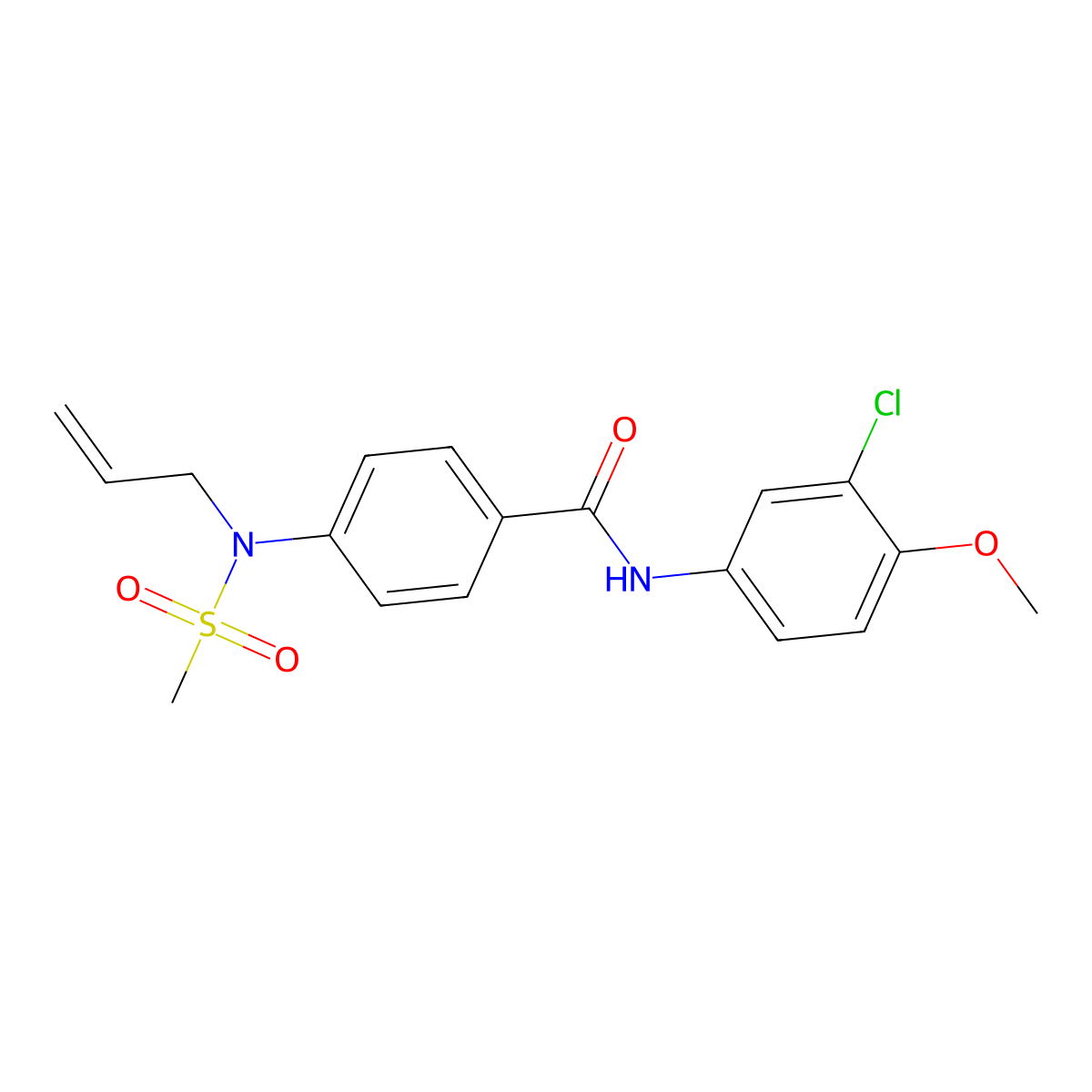 N-(3-chloro-4-methoxyphenyl)-4-[methylsulfonyl(prop-2-enyl)amino]benzamide molecular structure, CAS 827003-23-6