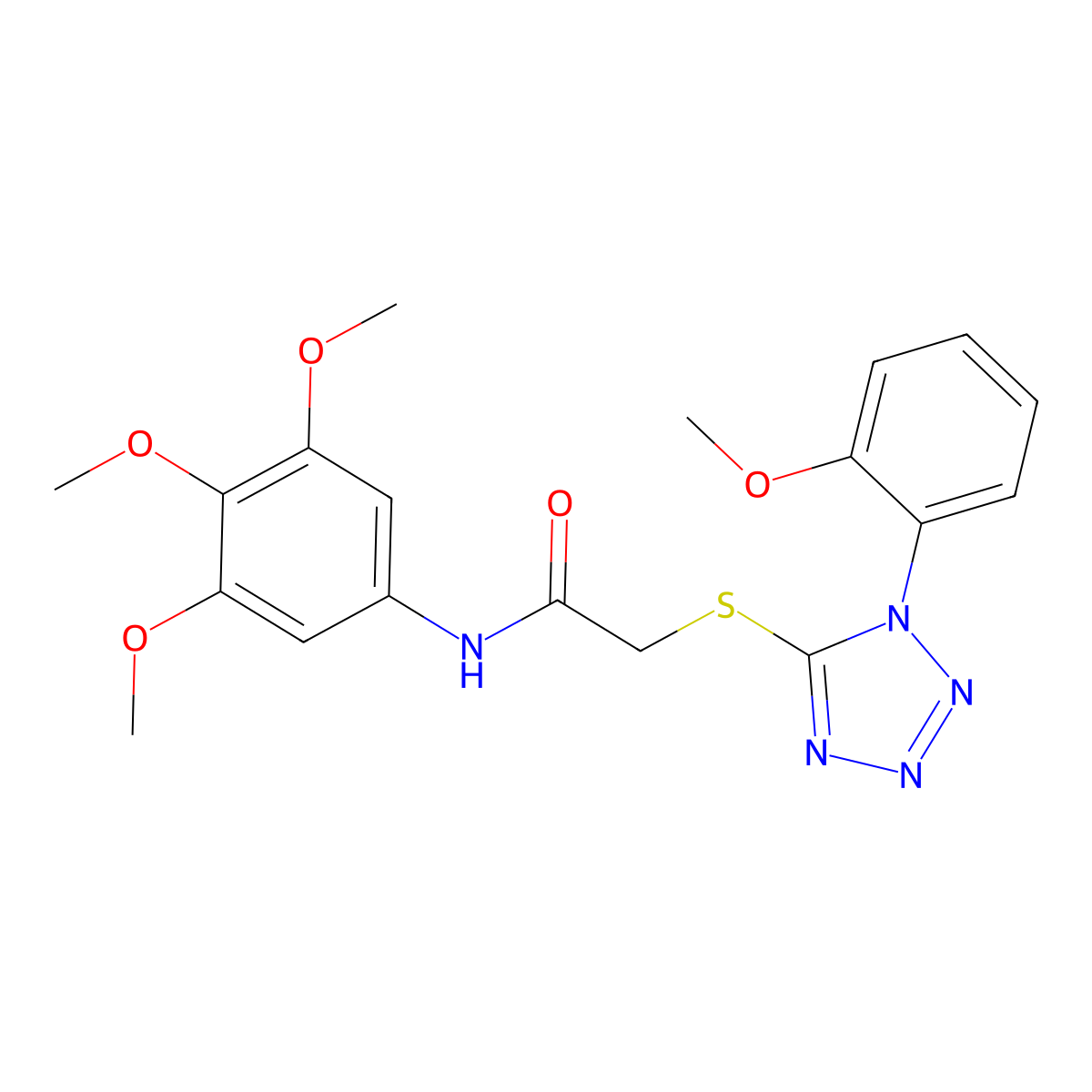 2-[1-(2-methoxyphenyl)tetrazol-5-yl]sulfanyl-N-(3,4,5-trimethoxyphenyl)acetamide molecular structure, CAS 827003-58-7