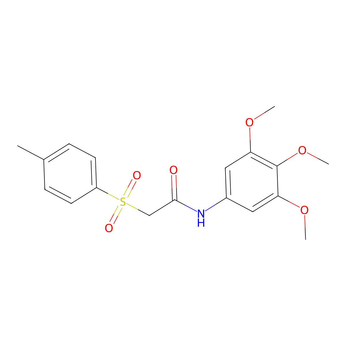 2-[(4-methylphenyl)sulfonyl]-N-(3,4,5-trimethoxyphenyl)acetamide molecular structure, CAS 827003-62-3