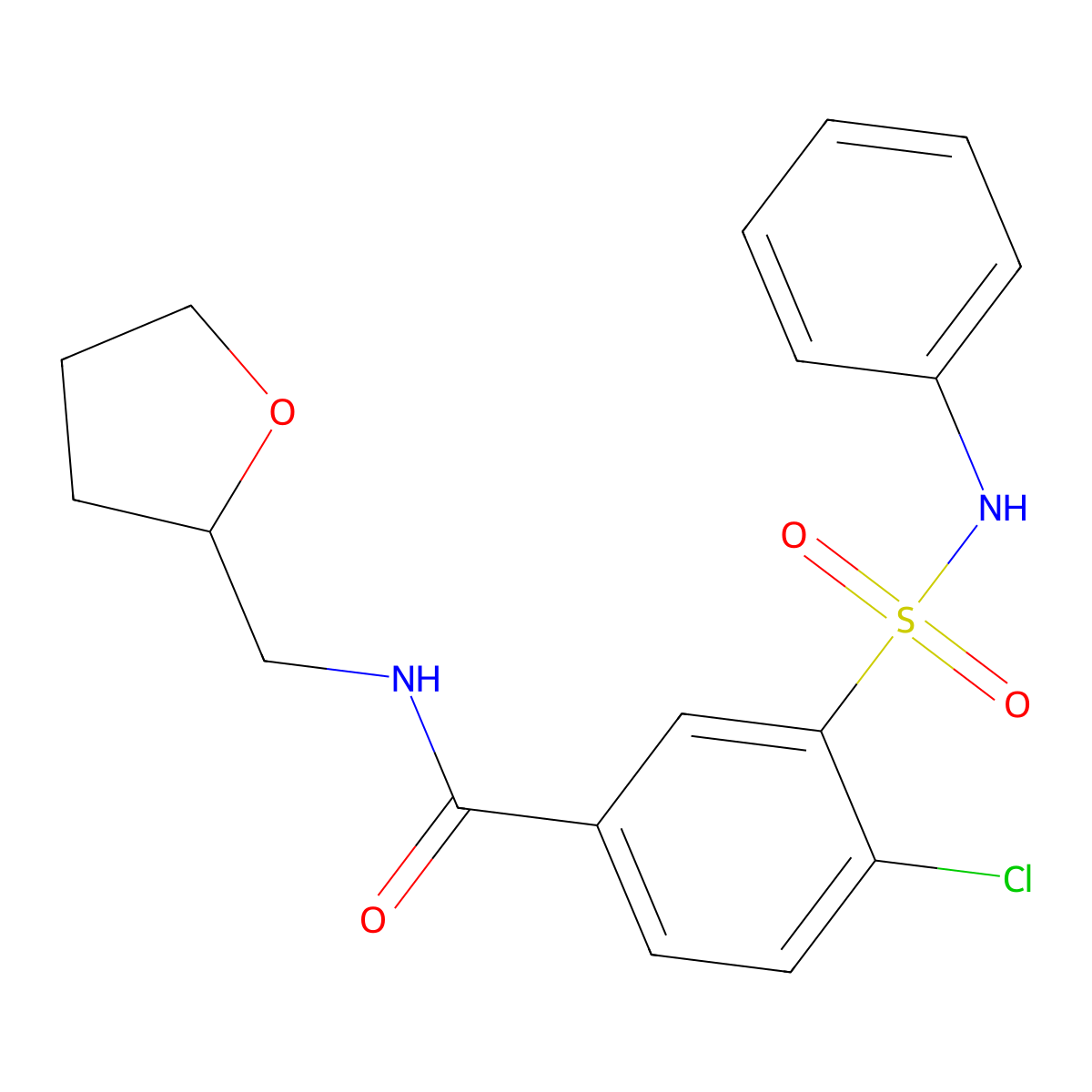 4-chloro-N-(oxolan-2-ylmethyl)-3-(phenylsulfamoyl)benzamide molecular structure, CAS 827003-77-0
