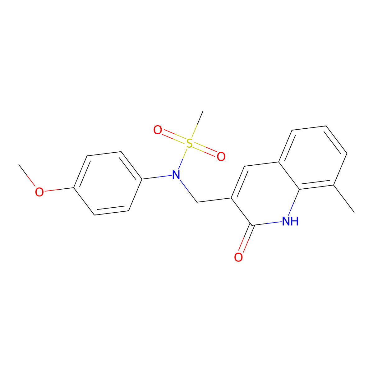N-(4-methoxyphenyl)-N-[(8-methyl-2-oxo-1H-quinolin-3-yl)methyl]methanesulfonamide molecular structure, CAS 827004-35-3