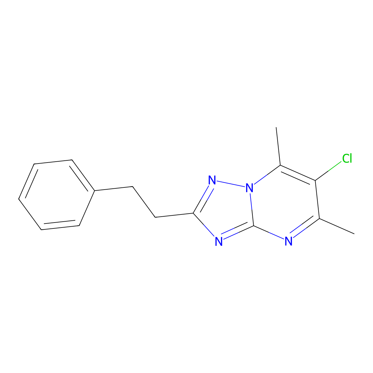 6-Chloro-5,7-dimethyl-2-phenethyl-[1,2,4]triazolo[1,5-a]pyrimidine molecular structure, CAS 827004-56-8