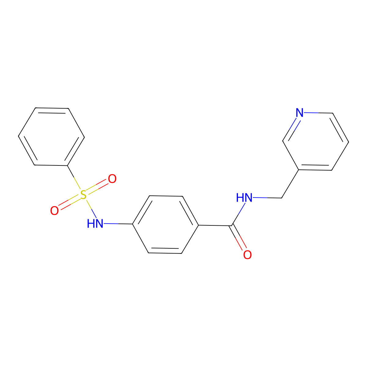 4-(benzenesulfonamido)-N-(pyridin-3-ylmethyl)benzamide molecular structure, CAS 827004-69-3